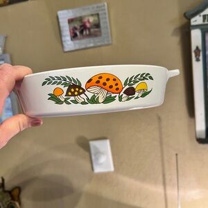 Vintage Mushroom Design Ceramic Dish